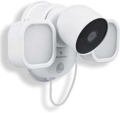 Wasserstein 3-in-1 Flutlicht, Ladegerät und Halterung für Google Nest Cam Outdoor oder Indoor, Akku - Hergestellt für Google Nest (Kamera Nicht im Lieferumfang enthalten)