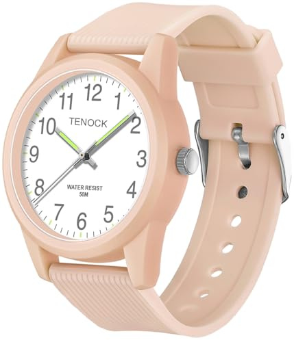 TENOCK Analoge Kinderuhren für Jungen Mädchen Kinderuhren Zeit Lernen 5ATM Wasserdicht Kinderuhr Leicht zu Lesen für Alter 4-12 Kinder Große Geburtstagsgeschenke