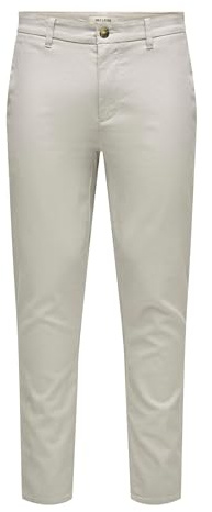 Only & Sons Herren Chino Hose ONSMARK Slim Check 9887 - Slim Fit - Stretch, Größe:32W / 32L, Farbe:Limestone 22019887