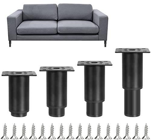 TINGJS Möbelfüße Metall Schrankfüße Verstellbare Tischfüße für Sofa Lehrstuhl Tische 4 Stück Belastbar bis 800 kg Höhe 8-12cm