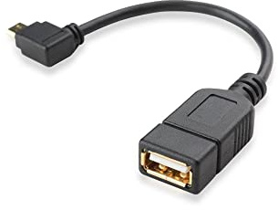 conecto OTG Adapter Kabel Micro USB auf USB-A Buchse 90° vergoldet 10cm | OTG Adapterkabel für Smartphone, Tablet und Geräte mit USB Verbindung, kompakte Bauform in Schwarz