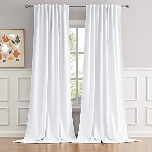 DUALIFE - Tende extra lunghe 335 cm di lunghezza, per soffitto alto, con passanti, per finestra per soggiorno alto, 132 x 335 cm, 2 pannelli