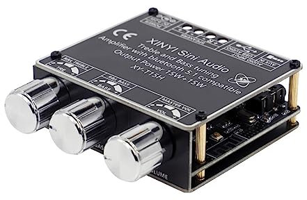 T15H Bluetooth Amplificatore Digitale Modulo Scheda 2.0 Stereo Dual Channel 15W x 2 con Regolazioni Bassi Alti e Bassi