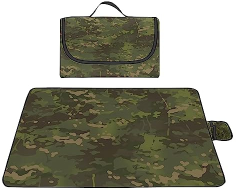 Picknickdecke 200x300cm,XXL Picknickdecke mit Wasserdichter Unterseite,Outdoor Stranddecke Sandfrei,mit Tragegriff Faltbare Picnic Blanket für Camping,Strand,Park,Familie,Konzerte Abstraktes Grün