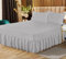 Frilled Valance Sheet for Single Bed Extra Deep Plain Dyed Non Iron Poly Cotton Bed Mattress Cover C - Silver Grey 90 X 190 + 25 cm