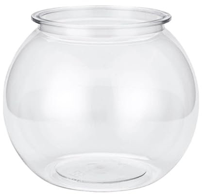 Goldfish Bowl Plastic Fish Bowls Clear Small Fish Tank Transparent Aquarium Round Fish Tank Hydroponic Planter Container Fish Keeper for Home Office Table Decor (12.5cm)