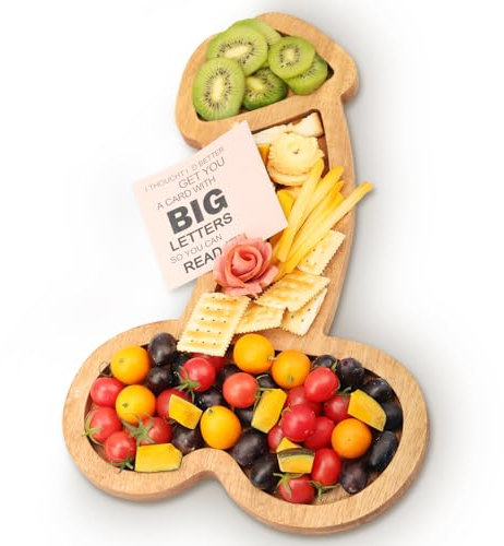 Jiulory Aperitif Board, Extra Large Cheese and Charcuterie Board, Novelty Solid Wood Platter for Housewarming, Bachelorette, Engagement Party