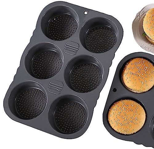 SHRIGM Padelle per panini per Hamburger per la Cottura | Padelle per Muffin Teglia per panini | Stampo per Hamburger, teglia per Pane, Stampo per Pane Antiaderente Riutilizzabile per Torte Whoopie