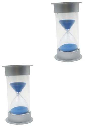 IMIKEYA 2stücke Minuten Sanduhr Mit Silberner Abdeckung Und Blauer Sandfüllung Dekorative Zeitmessung Für Mädchen Für Spiel Und Lernen Kleine Tischuhr Für Zuhause Und Büro