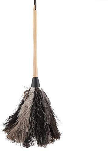 Plumero con Mango, Plumero Lavable Hecho a Mano Plumero de Plumas de Avestruz Plumero de Plumas de Avestruz No Electrostático con Mango de Madera para el Hogar