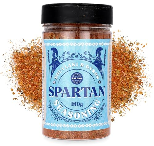 Spartan Souvlaki & Gyros Seasoning - Premium Greek Spice Mix - Crafted for Authentic Souvlaki and Gyros - Large Jar (180g)