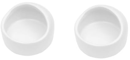 TOGEVAL 2pcs Ceramic Guinea Pig Chew Bowl Small Animal Toys Pet Supplies Tilt Bowl for Hamsters