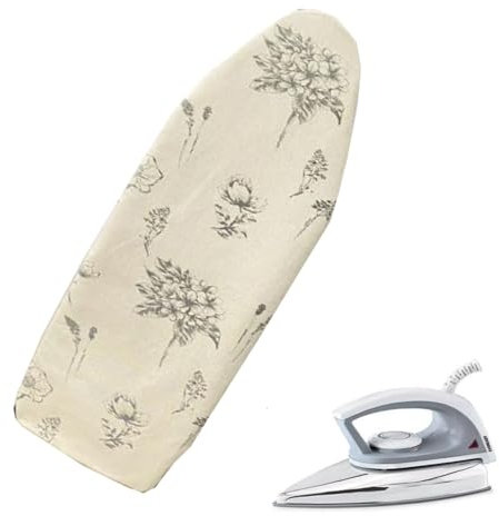 ISAVIA 140x50CM Premium Bügelbrettbezug Für Dampfbügeleisen，Ersatz Bügelbezug Mit Hitze Und Dampfreflektion，Baumwolle ElastischerBezug - Blau(White)