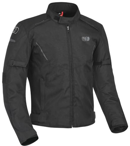 Oxford Delta 1.0 Motorbike Jacket for Men | Waterproof CE AA Rated Motorcycle Jackets with CE Level 1 Protectors | Thermal Liner, Ventilation, and Reflective Safety Elements (Black,XL)