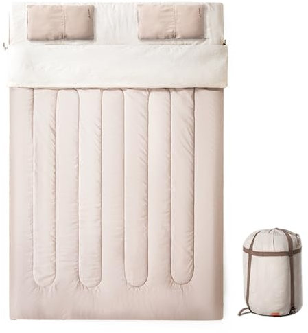 Schlafsack, Doppelschlafsack for Erwachsene, Rucksack-Camping-Schlafsack for kaltes Wetter, Familien-Reiseschlafsack for drinnen und draußen