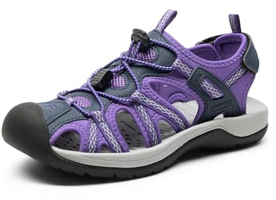 DREAM PAIRS Women's Hiking Sandals Adventurous Summer Sports Shoes Outdoor,Size 10,Purple,DWUMST2502