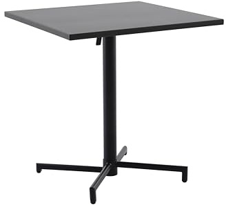 METRO Professional Outdoor Bistrotisch Aveiro, Stahl, 70 x 70 cm, Klappbar, Wetterfest, Quadratisch, Dunkelgrau/Schwarz