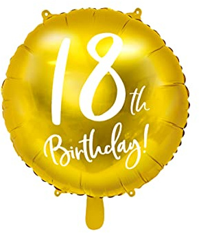 18 Geburtstag Ballon Gold Folienballon 18th Birthday Luftballon Helium geeignet Deko Geburtstag Party 45cm(Folienballon 18th Birthday)