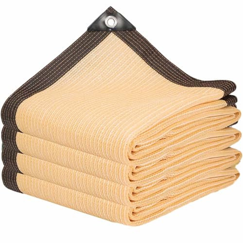 Telo parasole 85% beige con occhielli, 11 x 17 m, rettangolare, per giardino, piscina, terrazza, balcone, copertura traspirante per pergola per protezione esterna