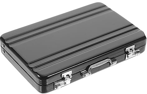 Homoyoyo Metall Visitenkartenbox Sicherer Aufbewahrungsbehälter Mit Schlossform Tragbarer Kartenhalter Mit Großem Fassungsvermögen Professioneller Organizer Für Desktop Und Reise Schwarze