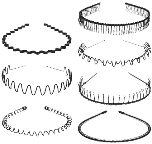 KUMSODE Serre Tete Homme, 7 Pièces Bandeau Cheveux Homme, Élasticité Bandeaux, headbands et serre-têtes,Accessoires de bandeaux de mode de sport pour le yoga, le sport, plein air