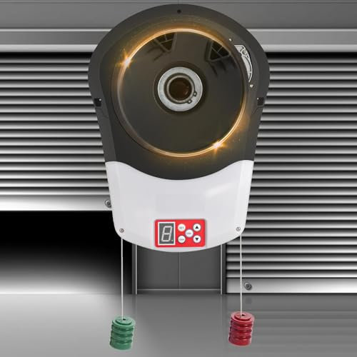VBVARV Roll Up Garage Door Opener with Remote, Automatic Garage Roller Door Opener, Smart Garage Door Openers 2 Remotes with LED Lift Force 800N Power 100W 164 Ft