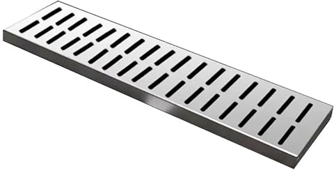 lyxamjrzyp Grille D’évacuation Acier Inoxydable, Couvercle Regard Extérieur, Caillebotis Anti-Rouille pour Cuisine, Jardin ou Système de Drainage de Cour(3.9x19.6in/10x50cm)