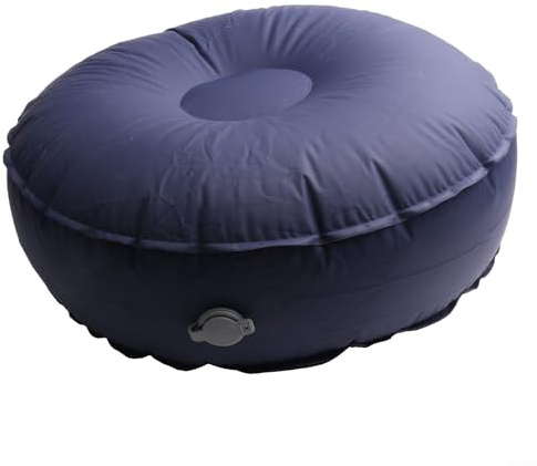 Coussin d'équilibre gonflable pour yoga, voyage, fitness, léger et portable en nylon composite 40D avec valve de dégonflage rapide (bleu foncé)