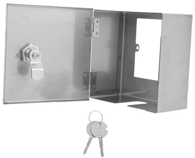 COOLHIYA Stainless Steel Electrical Enclosure Box with Splashproof Protection Weatherproof Outdoor Electrical Outlet Cover Wall Mounted Lockable Power Junction Box for Surface and Flush