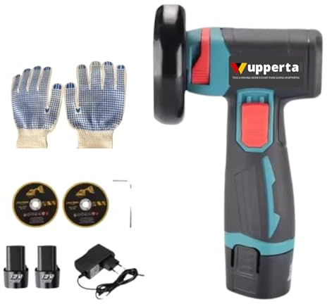 12V Mini Angle Grinder, Cordless Angle Grinder Tool with 2 PCS Batteries, 19500RPM, Includes Grinding Discs, Saw Blades, Storage Box for Cutting, Grinding, Polishing