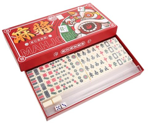 SUPVOX Travel Mahjong Set Mini Chinese Tile Game for Home Friends