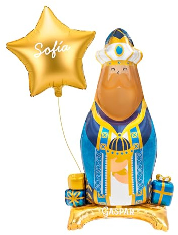 OH YEAH Folienballon mit Weihnachtsstern, personalisierbar, 110 cm, Weihnachtsdekoration, Familienfeiern, Weihnachtsveranstaltungen, wählen Sie Ihren Namen