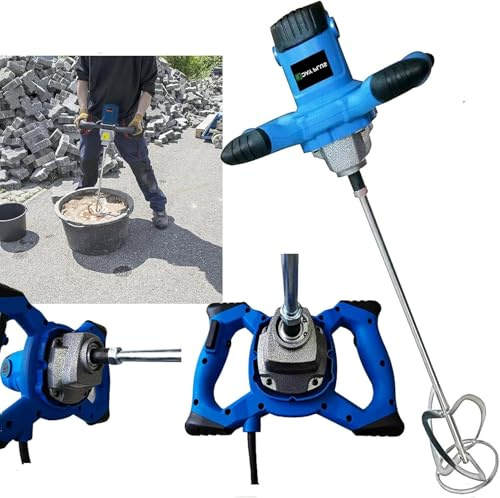 Mörtelrührer Rührwerk für Farbe,Putz & Estrich, Blau Wendelrührer Mörtelrührer (Handrührwerk, 2600W, Drehzahlregulierung, 6-Gang-Getriebe, ergonomisch, Rühreraufnahme: M14)
