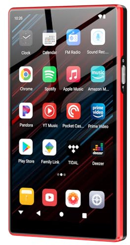 160GB Reproductor MP3 con Bluetooth y WiFi, Oilsky 5 MP4 Player HD con Spotify, Audible, Amazon Music, Deezer, Reproductores Música Android 13 con Pantalla Táctil y Altavoz