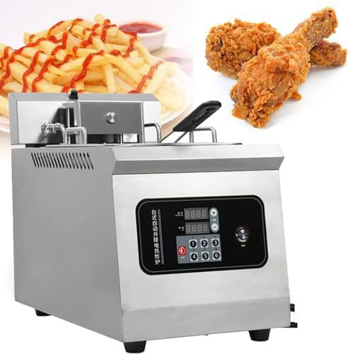GYKOZY Freidora Industrial de Acero Inoxidable con Control de Temperatura para Calentamiento Rápido, Ideal para Papas Fritas y Más en Cocinas Profesionales