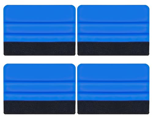 4PCS Anti-Scratch Trimming Tool Premium Blue Squeegee Smoothing Tool - Multi-Use Application Kit for Car Vinyl Wrap, Wallpaper & Window Tint Film