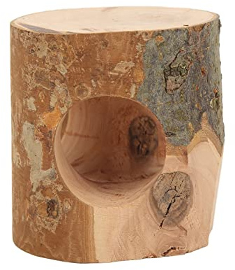 Hamster Tronc d'arbre Creux Escalade en Toute sécurité à mâcher cachette en Bois Tunnel Jouet pour Petits Animaux Ours doré Hamsters Nains Bois de Pommier 4 cm