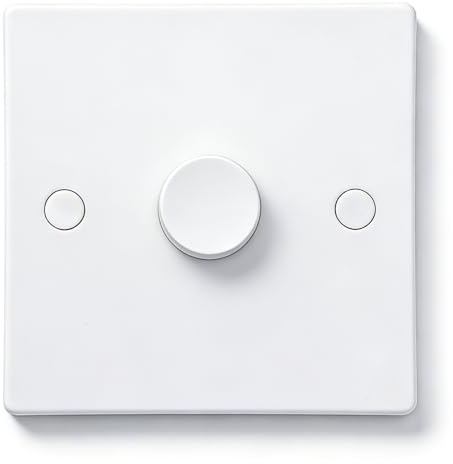 boqiod LED Dimmer Switch 5-200W For Dimmable LED Incandescent Halogen Bulbs, Push on/off Rotary Trailing Edge Dimmer, No Neutral Required, 1 Gang,1-Way,2-Way