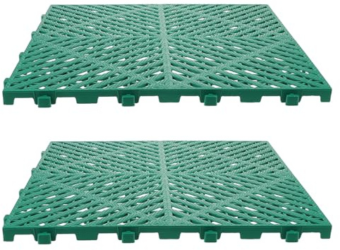 Toyvian Caillebotis en Plastique Vert Dalles de Sol Emboîtables à Drainage Design Flexible pour Garage Tapis Antidérapant pour Revêtement de Sol Zone de Lavage Automobile