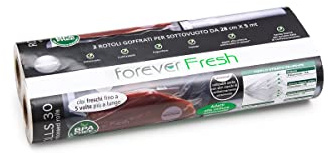 MACOM, Confezione 2 Rotoli Goffrati 28 cm x 5 m per la Conservazione Sottovuoto Alimenti e Cottura, Forever Fresh 710C, Rolls 30