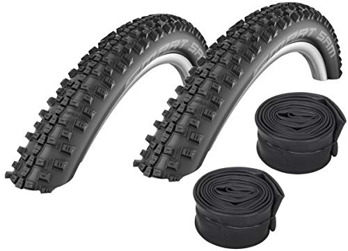 Set: 2 x Schwalbe Smart Sam HS476 Reifen 26x2.25/57-559 + Schwalbe SCHLÄUCHE Rennradventil
