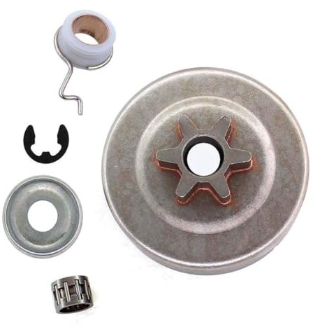 AISEN Kettenrad Ritzel 3/8 Picco 6 Zähne & Nadellager Scheibe E-Clip für Stihl 017 018 021 023 MS170 MS180 MS210 MS230 MS250 Ersetzt 1123 640 2003