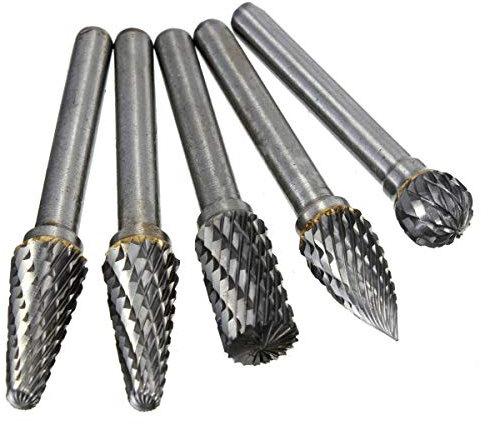 Raspel Set 5 Teilig Hartmetall Fräser Set Bohrmaschine Kugelfräser + Zylinderfräser Zapfenfräser Konusfräser Für Schnitzen Metall Schimmel