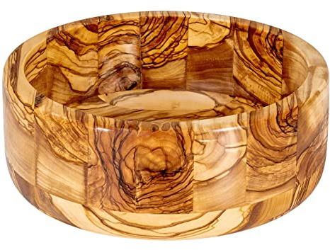 levandeo Schüssel ca. 20cm Schale Holz Olivenholz Holzschale Salatschüssel Natur Unikat Tischdeko Brotschale Snackschale