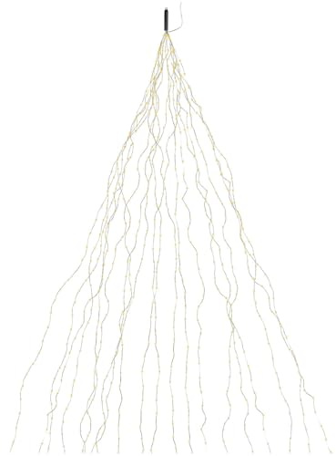 Lunartec Lichtervorhang Baum: Christbaum-Überwurf-Lichterkette, 20 Girlanden & 720 warmweiße LEDs (Lichtervorhang Weihnachtsbaum, Christbaum, Ring)