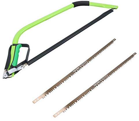 24 Heavy Duty Bow Saw Wood Logs Trees Branches Finger Guard + 3 Blades