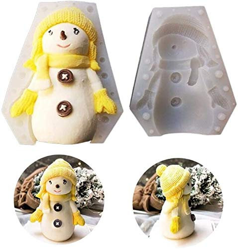 1Pc 3D Christmas Snowman Cake Decorating Mold Silicone Fondant Candle Mould Soap Making Mold Bakeware Cupcake Decor
