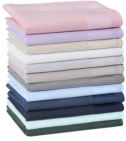 HOULIFE Herren Damen Taschentücher aus Reiner 60S Gekämmte Baumwolle 40x40cm für Alltagsgebrauch Hochzeit 6/9/12 Stücke