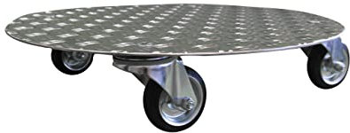 Pflanzenroller AluRiffelblech Rund -280 bis280kg Blumenroller Untersetzer Indoor Outdoor (Riffel3,5/5-280-Ø750)