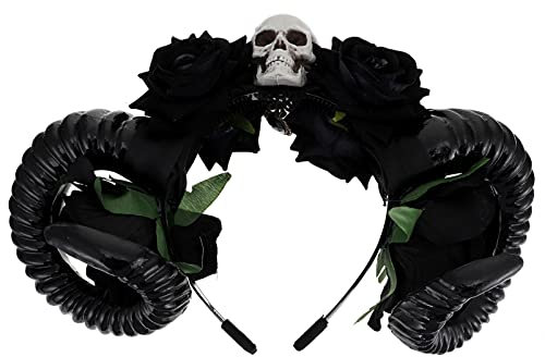 SOLUSTRE Halloween Kopfschmuck SchäDel HöRner Haarreif Gothic Stirnband FüR Damen Herren Cosplay Party Dekoration Und KostüM ZubehöR